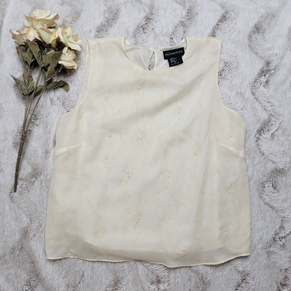 Bridgetown Collection Tops - Bridgetown Collection‎ 100% Silk Beaded Embellishment Sleeveless Blouse Size S